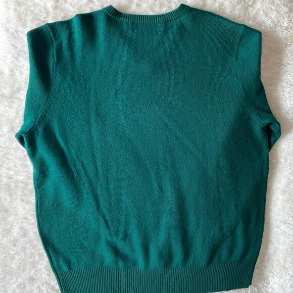 Polo Ralph Lauren | Green Lambswool V-Neck Oversized Sweater | Men's Size XL - Picture 4 of 10